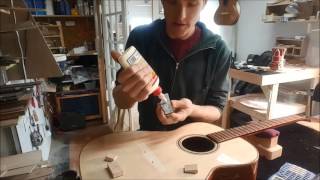 How to Glue an Acoustic Guitar Bridge [upl. by Ttirrej]