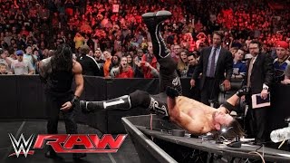 Roman Reigns amp The Usos vs AJ Styles Luke Gallows amp Karl Anderson Raw May 2 2016 [upl. by Cyrie]