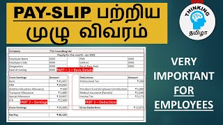 Understand your PAYSLIP  with examples  Tamil [upl. by Nnairam268]