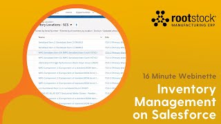 Inventory Management on the Salesforce Platform  Rootstock Webinette [upl. by Oal]