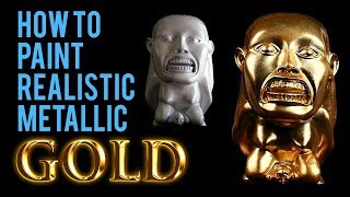 How to Paint Realistic Metallic Gold [upl. by Adnicul]