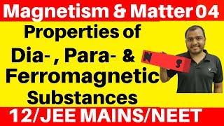 Magnetism and Matter 04  Properties of Dia  Para amp Ferromagnetic Substances  Curies Law JEENEET [upl. by Stern921]