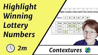 Highlight Winning Lottery Numbers  Excel Conditional Formatting [upl. by Ellednek]