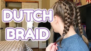 An Easy DUTCH BRAID Tutorial w Grips on SHORT HAIR [upl. by Ramel197]