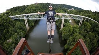 GoProBridge bungee jumping [upl. by Ihsar]