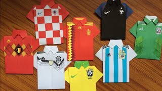 World 🏆cup 2018 how to make a Tshirt jersey  origami  paper craft  DIY craft  craft ideas [upl. by Nnayecats]