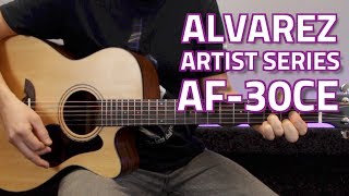 Alvarez Artist AF30CE OMFolk Electro Acoustic  Overview amp Demo [upl. by Ecila]