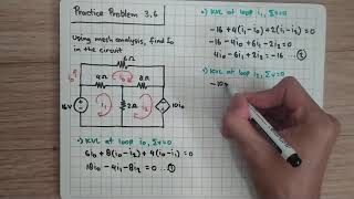 Practice Problem 36 Fundamental of Electric Circuits AlexanderSadiku 5th Edition  Mesh Analysis [upl. by Gennie]