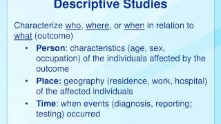 4 Descriptive and Analytical Studies  CPP NCD Epidemiology [upl. by Lemmie]