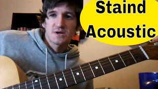 How To Play Outside by StaindAaron Lewis Easy Acoustic Guitar TutorialLesson [upl. by Mima]