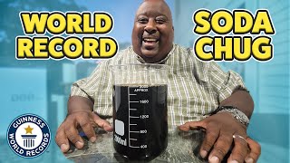 Fastest 2L SODA CHUG with Badlands  Guinness World Records [upl. by Ramyar]