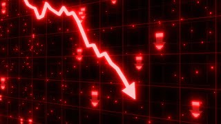 Stock Market Crash of Red Arrow Graph Going Down Into Recession 4K 60fps Wallpaper Background [upl. by Haeckel314]