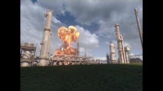 Animation of April 26 2018 Explosion and Fire at the Husky Energy Refinery in Superior Wisconsin [upl. by Juliano338]