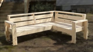 DIY Modern Outdoor Sectional  How To Build Outdoor Furniture [upl. by Nytram]