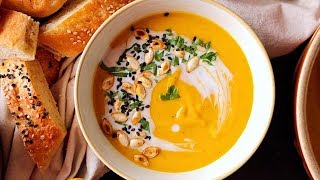 BUTTERNUT SQUASH SOUP CREAMY EASY HEALTHY [upl. by Boiney831]