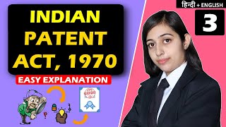 Patent Law  Indian Patent Act 1970  Intellectual Property Rights IPR in Hindi  English EASY [upl. by Elias]