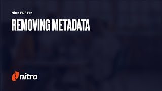 Nitro Pro Removing Metadata [upl. by Toombs]