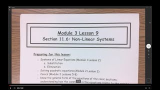 Module 3 Lesson 9 Intro  Identifying conic equations in general form flow chart [upl. by Aratahc589]