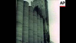 SYND 29 12 77 GRAIN SILO EXPLOSION IN GALVESTON TEXAS [upl. by Icyac]