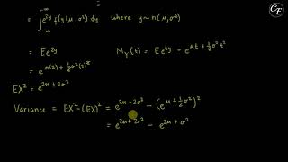 LogNormal Distribution  Derivation of Mean Variance amp Moments in English [upl. by Evot]