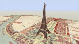 Eiffel Tower Animated Construction Timelapse [upl. by Devin]