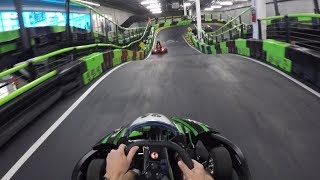 Racing Electric Go Karts At 35 MPH  Andretti Indoor Kart amp Games Orlando [upl. by Aiuqram]