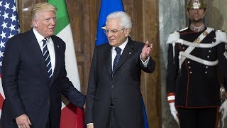 il Presidente Mattarella riceve il Presidente USA Trump [upl. by Wardieu]