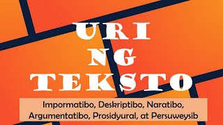 URI NG TEKSTO  Pagbasa at Pagsusuri ng Ibat Ibang Teksto Tungo sa Pananaliksik Ikalawang Semestre [upl. by Ibbed]