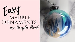 Marble DIY Glass Ornaments From Dollar Store Supplies [upl. by Akcired589]