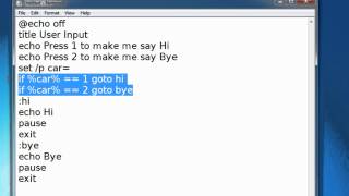 Batch Scripting  4  User Input [upl. by Ycniuqal]