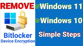 How To Remove BITLOCKER ENCRYPTION in Windows 11 [upl. by Caro]