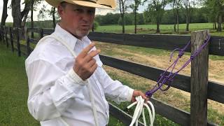 How to Tie a Mecate Rein to a Rope Halter [upl. by Sefton]