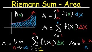 Riemann Sums  Midpoint Left amp Right Endpoints Area Definite Integral Sigma Notation Calculus [upl. by Noed]