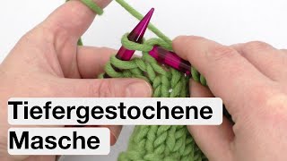 Tiefergestochene Masche stricken [upl. by Llennol]