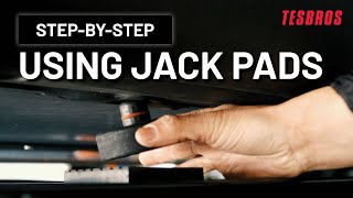 How To Properly Lift Your Tesla With Jack Pads  TESBROS [upl. by Enilarak]