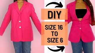 2 DIY NO SEW BLAZER ALTERATIONS  5 MIN REVERSIBLE CLOTHING HACKS [upl. by Atekram]