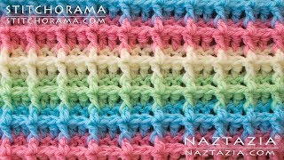 HOW to CROCHET WAFFLE STITCH  Stitchorama by Naztazia [upl. by Anitan491]