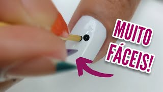 5 modelos de unhas decoradas com PALITO DE DENTE FÁCIL [upl. by Aara737]