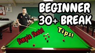 Snooker Beginner Break Building  Snooker Lesson [upl. by Kubiak]