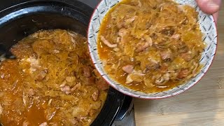 Polish Bigos in slow cooker recipe sauerkraut [upl. by Free]