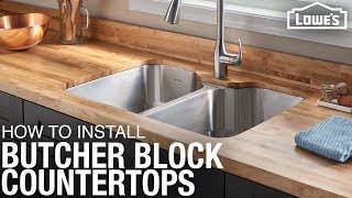 How To Install Butcher Block Countertops  DIY Kitchen Remodel [upl. by Atinad]