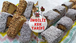 İngiliz Keki Tarifi  Üçgen Kek Yapımı Lamington  Hanımeli Tarifleri [upl. by Navonoj417]