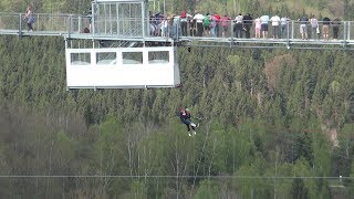 Gigaswing Tandemsprung  Harzdrenalin Pendelsprung im Harz  Offride Camcorder 50 fps [upl. by Mines687]