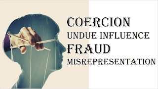 Coercion Undue Influence Fraud Misrepresentation  Indian Contract Act 1872  Law Guru [upl. by Mighell]