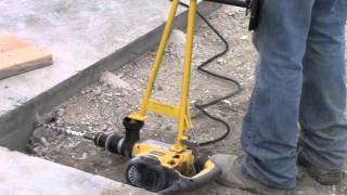 Drilling dowels for concrete slabs [upl. by Euqinomahs]