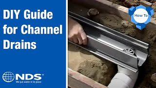 How to Install a Channel Drain  NDS Yard Drainage Systems [upl. by Hasile183]