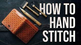 How to HAND STITCH LEATHER  Saddle Stitch Tutorial [upl. by Anjela]