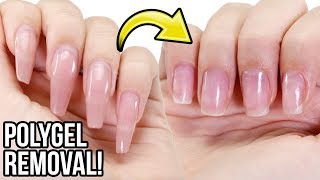 Remove PolyGel Nails Step By Step HowTo Tutorial [upl. by Reyna]