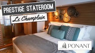 Ponant Le Champlain  Prestige Stateroom Tour [upl. by Nylynnej154]