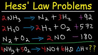 Hess Law Chemistry Problems  Enthalpy Change  Constant Heat of Summation [upl. by Samohtnhoj]